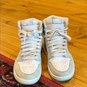 Nike Air Jordan Sage Green and Cream High-Tops size 7